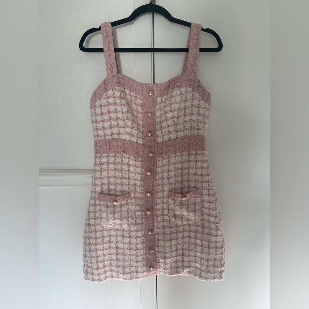 Storia Pink and White Buttoned Sheath Dress size M - Picture 3 of 8